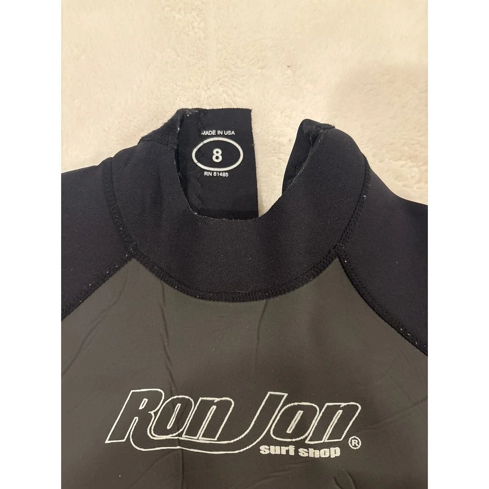 Ron Jon Surf Shop Kids Wetsuit Size 8 Black Grey Shorty Spring Suit Titanium 2